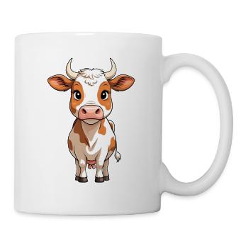 Cow Caricature: Cute and Brave - Mug - white - Right