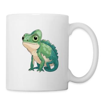 Little Chameleon Motif – Green Cartoon - Mug - white - Right