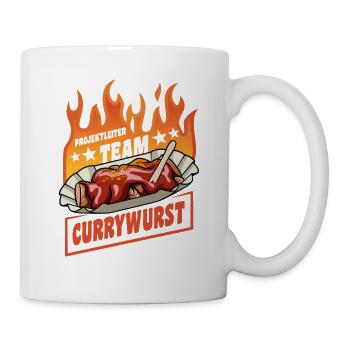 Project Manager Team Currywurst | Fast Food Flames - Mug - white - Right