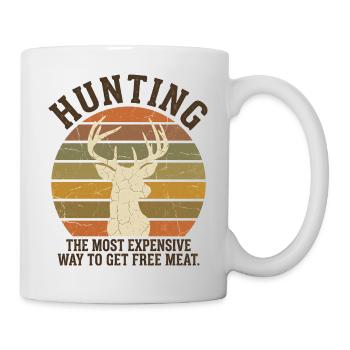 Jagd auf die teuerste Art kostenloses Fleisch Vintage Reh - Tasse - Weiß - Rechts