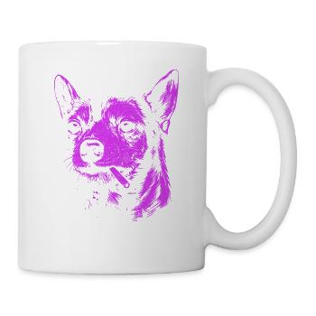 Chihuahua Smoking Funny Dog Humor Meme - Mug - white - Right