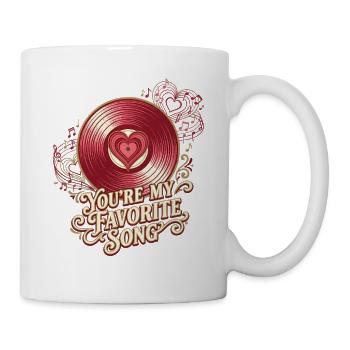Du bist mein Lieblingslied auf Vinyl Valentine - Tasse - Weiß - Rechts