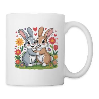 Amour du couple de bandes dessinées Bunny - Mug blanc - blanc - Droite
