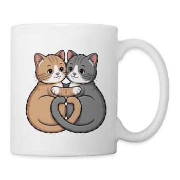 Cœur de couple de chats - Mug blanc - blanc - Droite