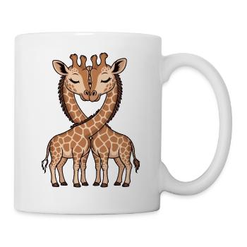 VERLIEBTE PAARE GIRAFFEN HERZ - Tasse - Weiß - Rechts