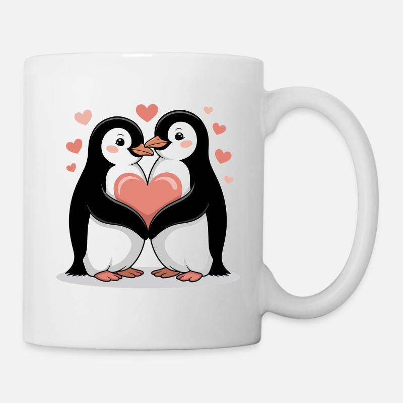 Pinguin Paar Valentinstag - Tasse - Weiß