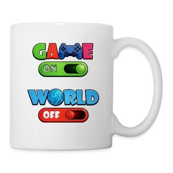 Game On – World Off | Conception du joueur avec manette - Mug blanc - blanc - Droite