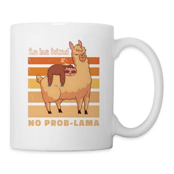 No Prob-Lama & Faultier: Be Kind Retro Design - Tasse - Weiß - Rechts