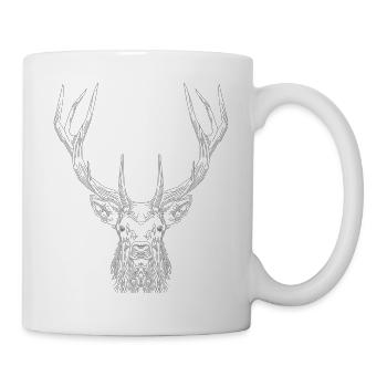 Tech Deer – Geometric Deer in Grey - Mug - white - Right