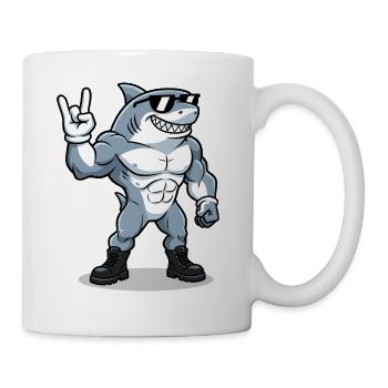Drôle de Shark Rock Metal Cadeau de la Musique - Mug blanc - blanc - Droite