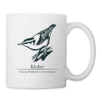 Kleiber Silhouette | Ornithologie | Zeichnung - Tasse - Weiß - Rechts