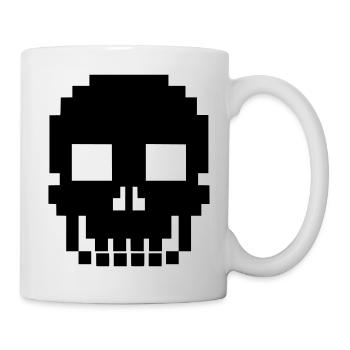 Pixel Totenkopf Skull Retro Game Over - Tasse - Weiß - Rechts