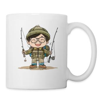 Fischer Junge Comic - Tasse - Weiß - Rechts