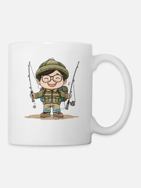 Fischer Junge Comic - Tasse - Weiß