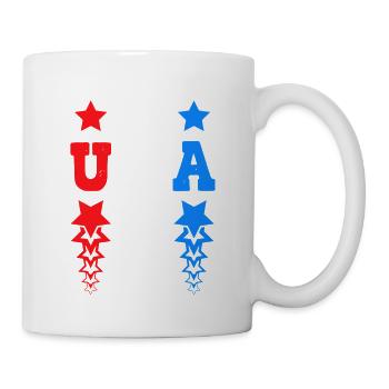 USA Star Monogram United States Of America  - Mug - white - Right