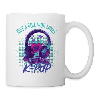 Juste une fille qui adore la musique coréenne de la K-pop mignonne - Mug blanc - blanc - Droite