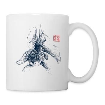 Poisson rouge avec tampon kanji - Mug blanc - blanc - Droite