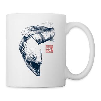 Anguille murène avec tampon kanji - Mug blanc - blanc - Droite