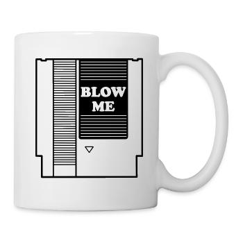 Blow Me Retro Gaming Videospiele Games Vintage - Tasse - Weiß - Rechts