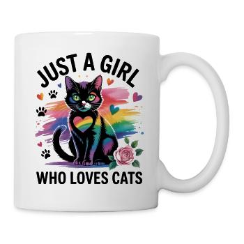 Nur ein Mädchen, das Katzen liebt - Tasse - Weiß - Rechts