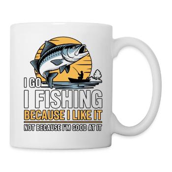 Je vais pêcher parce que j’aime ça - Mug blanc - blanc - Droite