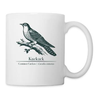 Kuckuck Silhouette | Ornithologie | Zeichnung - Tasse - Weiß - Rechts