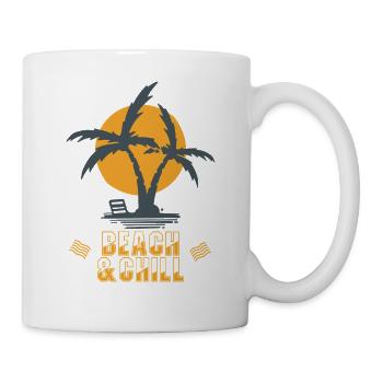 Plage & Chill Palmiers Coucher de soleil - Mug blanc - blanc - Droite