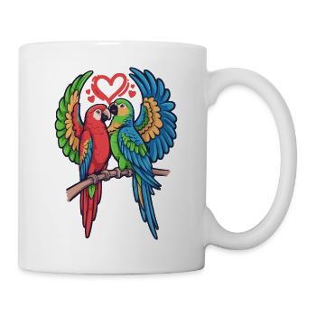 Love parrot duo in tropical style - Mug - white - Right