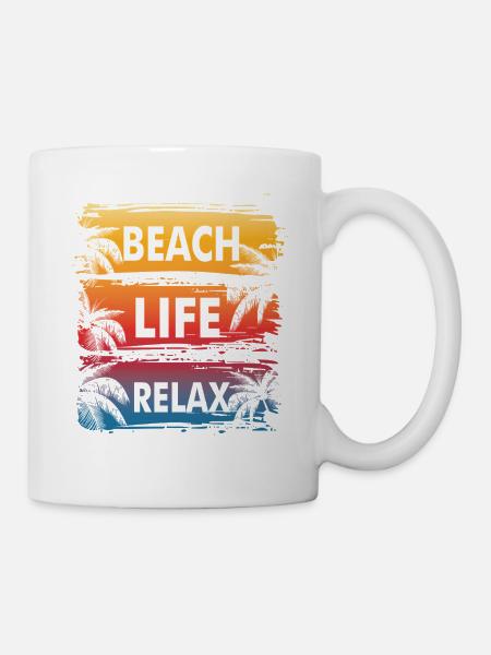 Strandleben Farbverlauf Relax - Tasse - Weiß