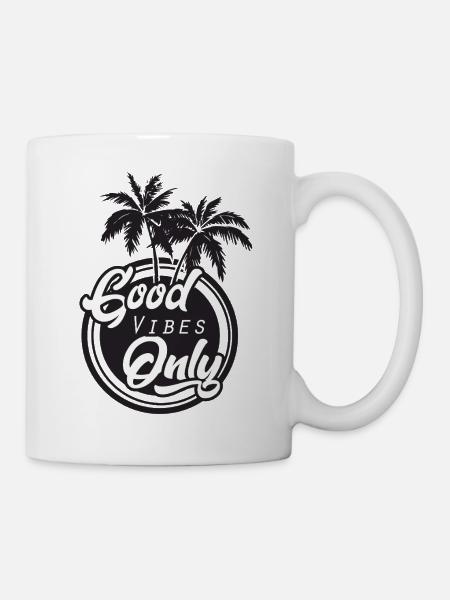 Gute Vibes Only Palmen - Tasse - Weiß