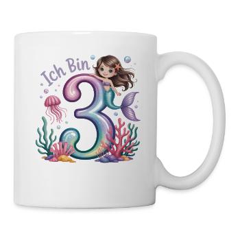 Ich Bin 3 Meerjungfrauen Mädchen 3. Geburtstag - Tasse - Weiß - Rechts