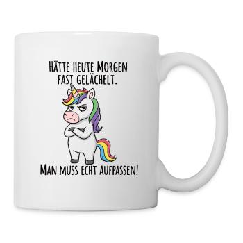 Almost Smiled – Grumpy Unicorn Morning Grouch - Mug - white - Right