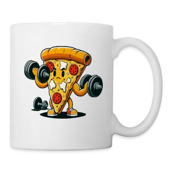 Kraft pizza soulève des poids - Mug blanc - blanc - Droite