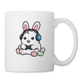Joueur Lapin de Pâques Œuf de printemps Drôle de jeu - Mug blanc - blanc - Droite