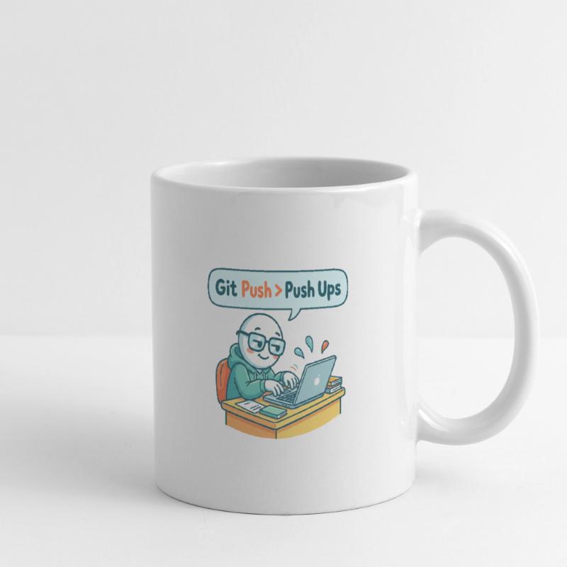 Git Push > Pompes Mug blanc