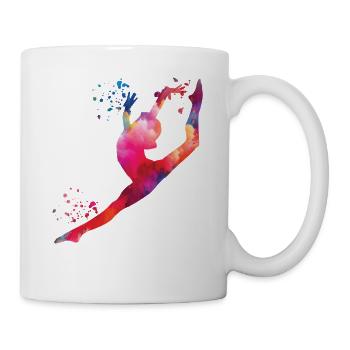 Gymnast with clubs rhythmic gymnastics - Mug - white - Right