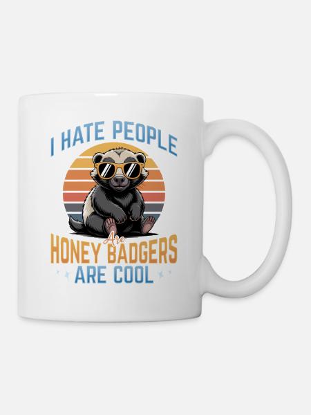 Funny Honey Badger - Tasse - Weiß