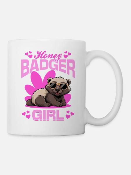 Funny Honey Badger - Tasse - Weiß