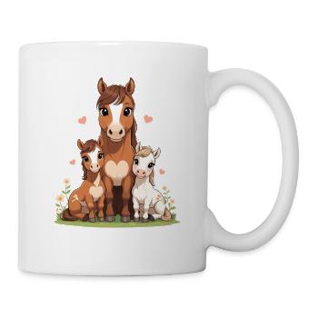 Famille de chevaux dans le cœur - Mug blanc - blanc - Droite