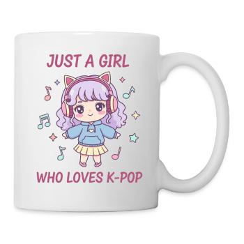Juste une fille qui aime le K-pop, la musique coréenne mignonne - Mug blanc - blanc - Droite