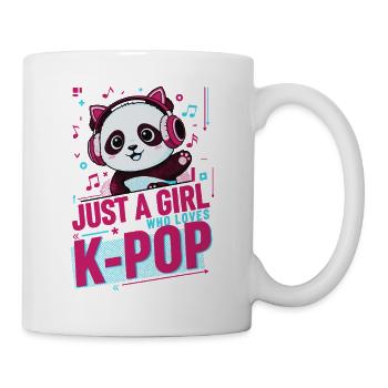 Nur ein Mädchen, das K-Pop liebt, süßer Panda Koreanisch - Tasse - Weiß - Rechts