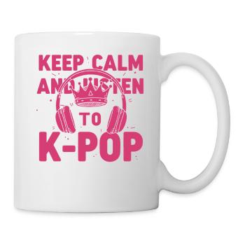 Restez calme et écoutez la musique coréenne K-Pop - Mug blanc - blanc - Droite
