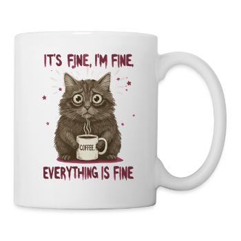 Its Fine Im Fine Coffee Cat Humor - Mug - white - Right
