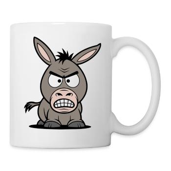 Dessin animé de l’âne en colère - Mug blanc - blanc - Droite
