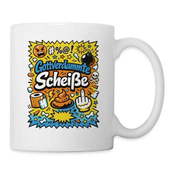 Gottverdammte Scheiße! Comic-Explosion - Tasse - Weiß - Rechts