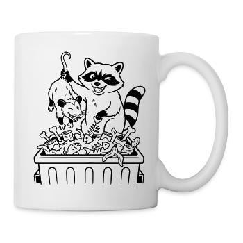 Raccoon Deluxe Dinner - Tasse - Weiß - Rechts