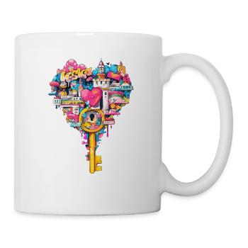 Herzschlüssel Stadttraum - Tasse - Weiß - Rechts