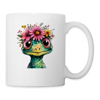 Flower Crown Frog Illustration - Mug - white - Right