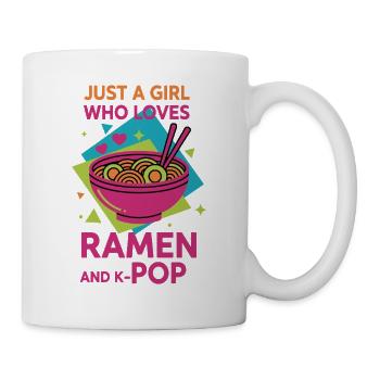 Nur ein Mädchen, das Ramen und koreanische K-Pop-Musik liebt - Tasse - Weiß - Rechts