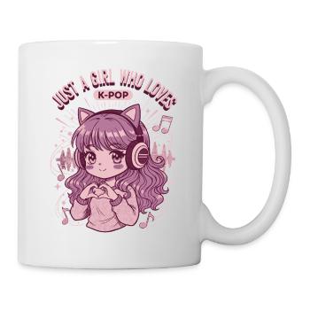 Just a girl, das K-Pop liebt, niedliche Anime-Koreanische Pop-Pop-Figuren - Tasse - Weiß - Rechts